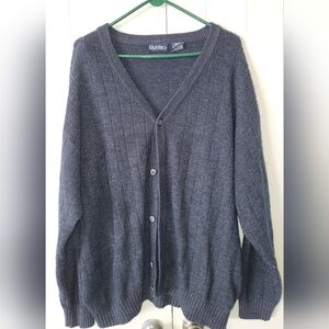 90s Puritan Men's Blue Grandpa,Fisherman,Coastal Cardigan Sweater Size 2X